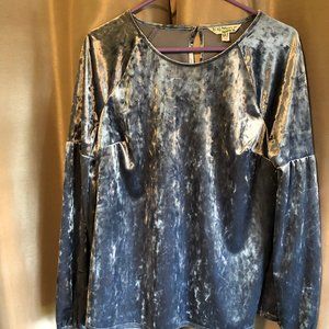 Lauren Conrad Blue Velvet Blouse- Size Medium